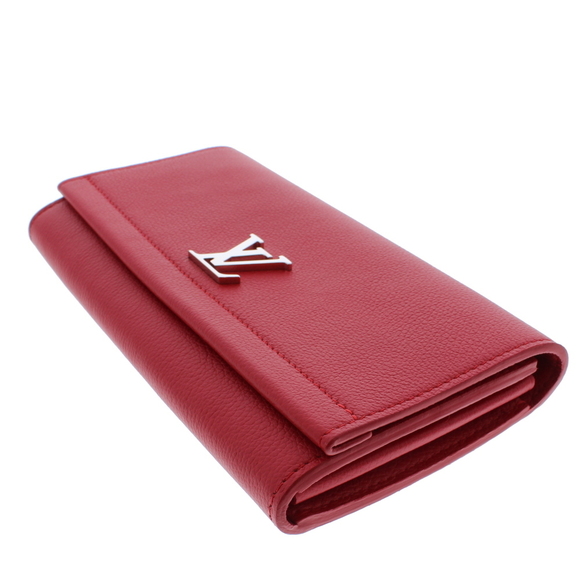 Louis Vuitton Portefeuille Lock Me Round Zipper Long Wallet LV Logo Red - Picture 3 of 5